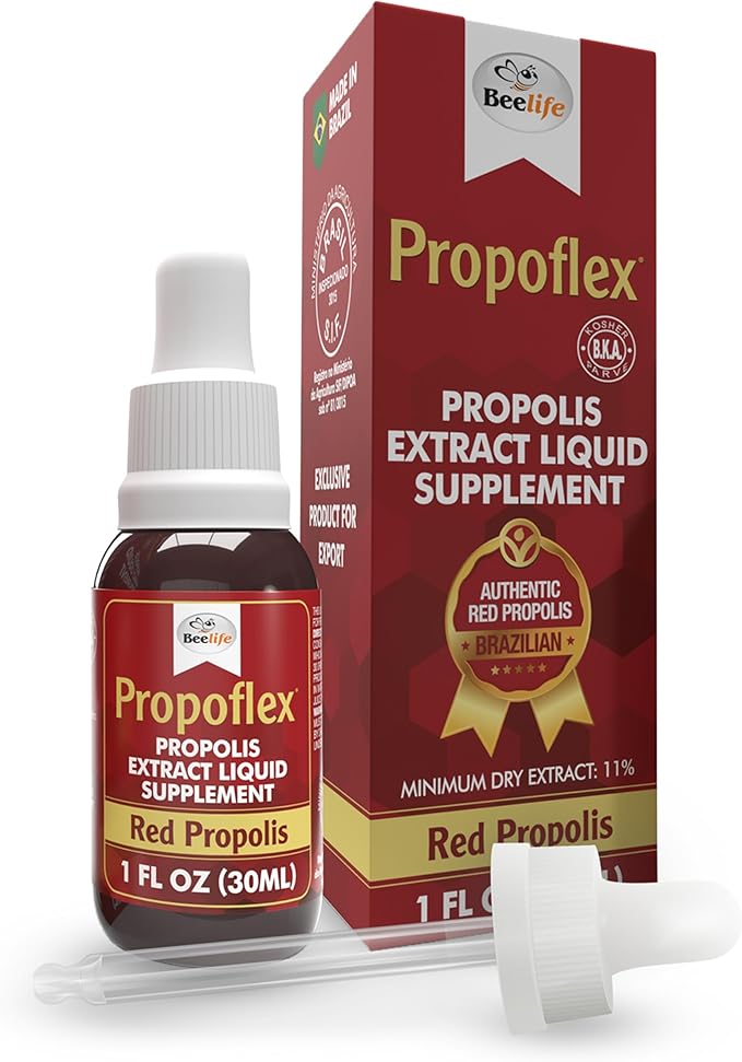 Beelife Red Bee Propolis Extract,100% Pure Extract Bee Propolis Tincture, High Artepillin-C Levels - Natural Immune Support- from Brazil, Certified ISO 22000, Kosher (30ml/ 1Fl.Oz)