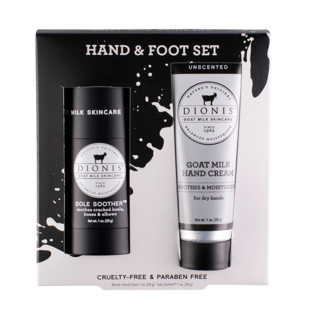 Dionis Goat Milk Skincare Footcare Lotion Set (Hand & Foot Set) - Unscented Hand Cream For Dry Hands and Sole Soother For Cracked Heels and Foot, Skin Moisture