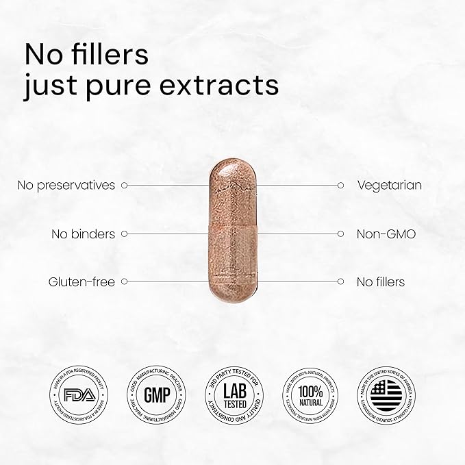 ACEWORKZ 10 Mushroom Complex Supplement - Lions Mane, Reishi and Cordyceps & More - Nootropic for Brain Health, Memory & Focus - Immunity & Energy (90 Capsules)