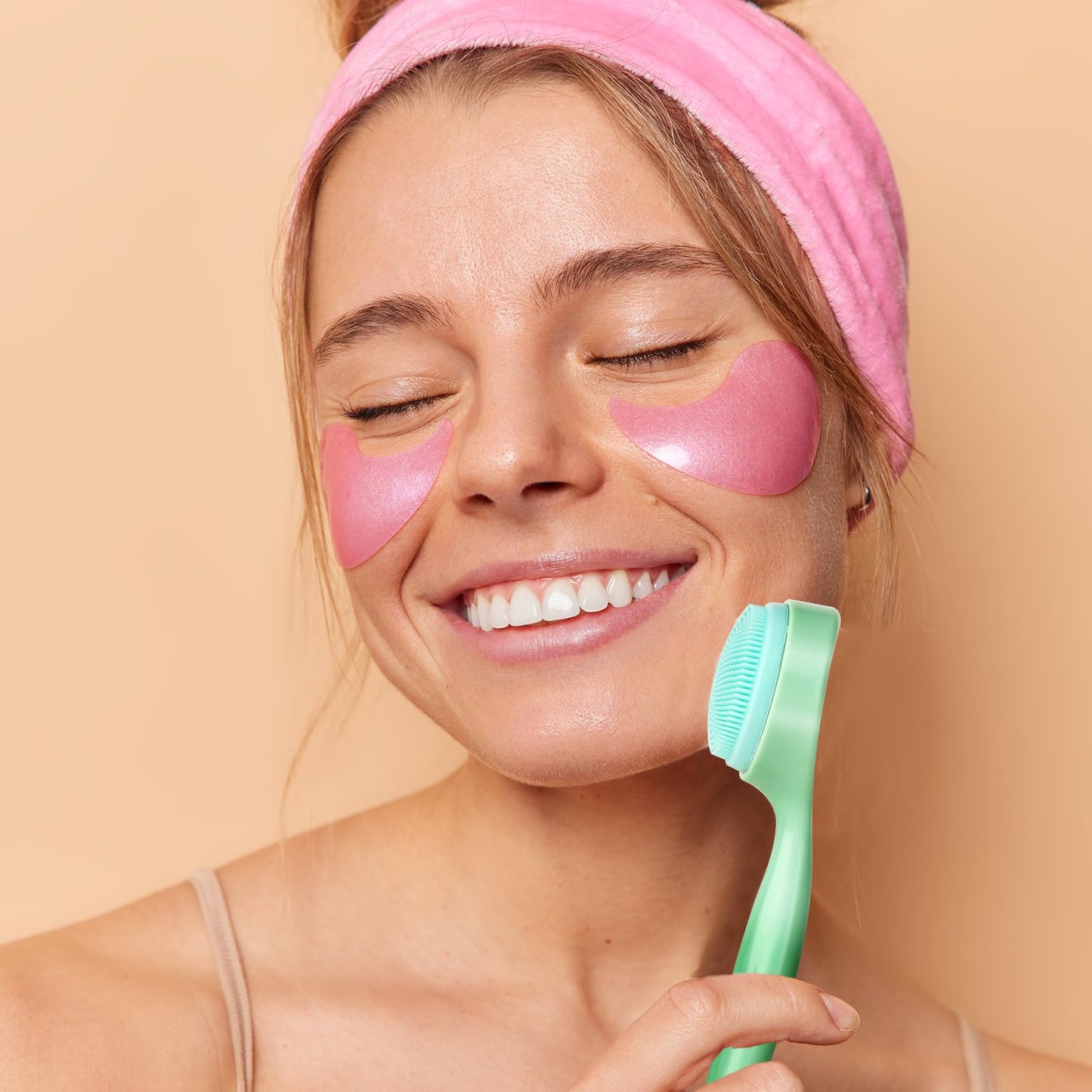 3 Pack Silicone Manual Facial Cleansing Brush Skin Friendly Face Scrubber Exfoliator Soft Bristles Waterproof Makeup Skincare Removal Applicator for Blackheads Whiteheads Massaging