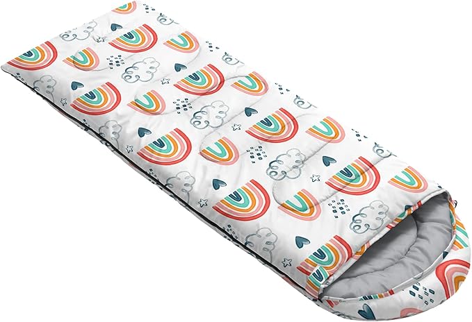 AILONEN Cartoon Fox Camping Sleeping Bag for Boys Girls Adults,Lightweight & Waterproof,3 Season Warm & Cold Weather,Portable,Kawaii Fox Printed Sleeping Bag,Traveling,Camping,Hiking