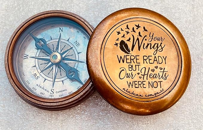 Bereavement Memorial Gift for Condolence | Sympathy Gift in Loving Memory of - Loss of Mother Father Son Daughter Loved One Grief - Remembrance Keepsake Gift Engraved Compass