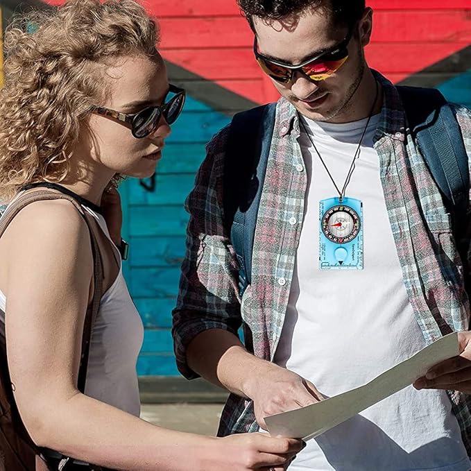 TurnOnSport Orienteering Compass - Advanced Scout Compass for Hiking, Camping, and Backpacking - Best Survival Gifts for Kids