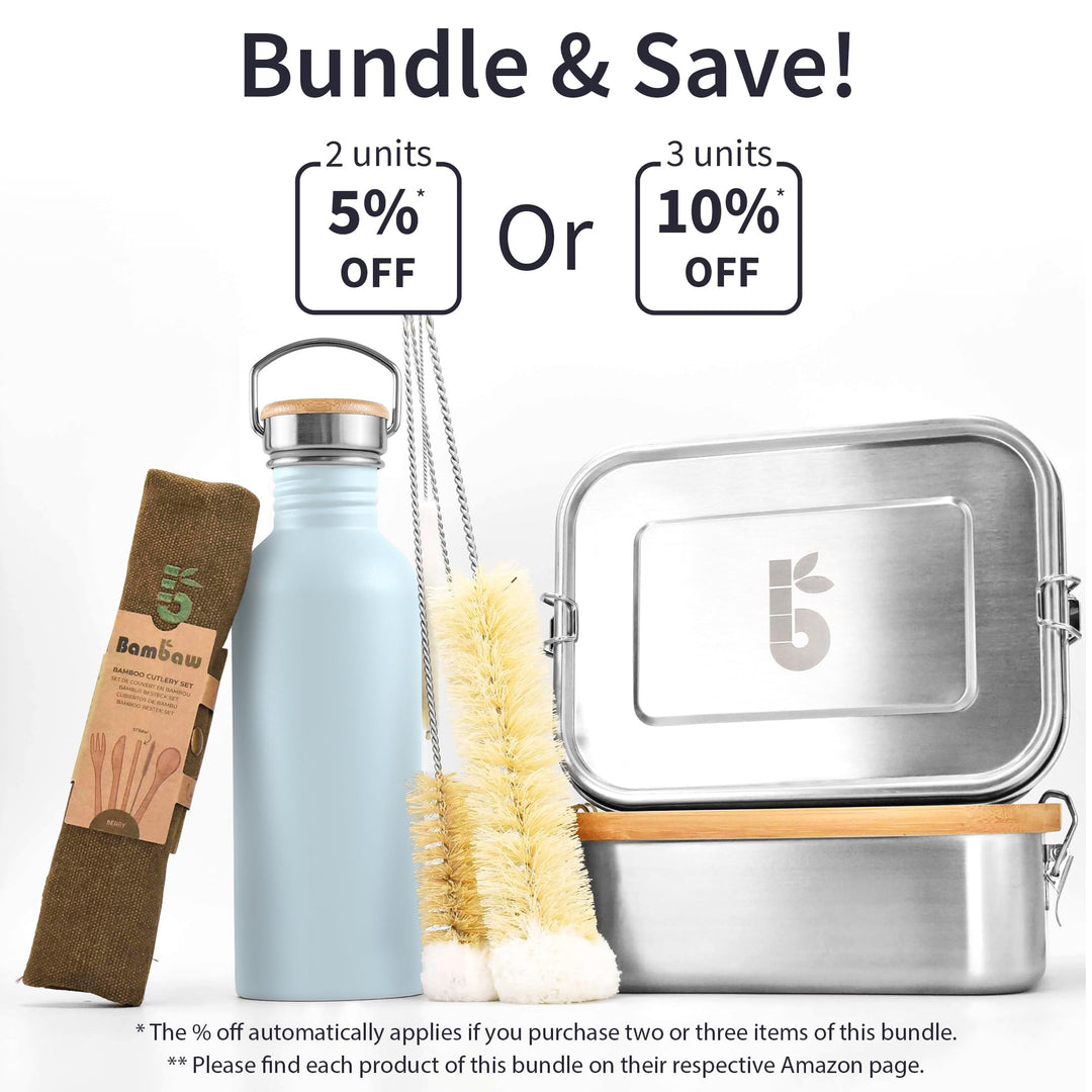 Bambaw Metal Water Bottle 16 oz, Light Blue Water Bottle for School, Non-insulated Single Walled Stainless Steel Water Bottle, Reusable Water Bottle, BPA Free Water Bottle – Ice blue