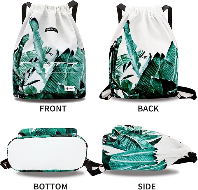 Waterproof Drawstring Bag, Gym Bag Sackpack Sports Beach Backpack for Men Women