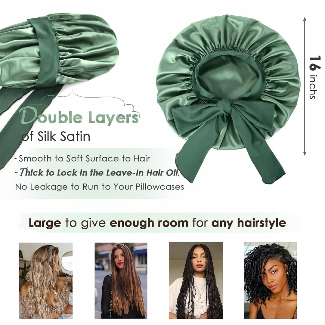 Silk Bonnet for Sleeping | Double Layer Satin Lined | Purple Hair Protection