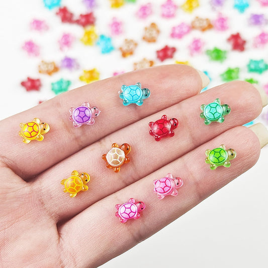 100 Pieces Tiny Turtles for Crafts Luminous Mini Resin Turtles Dollhouse Miniatures Mini Animals for Fairy Garden Micro Landscaping Decoration