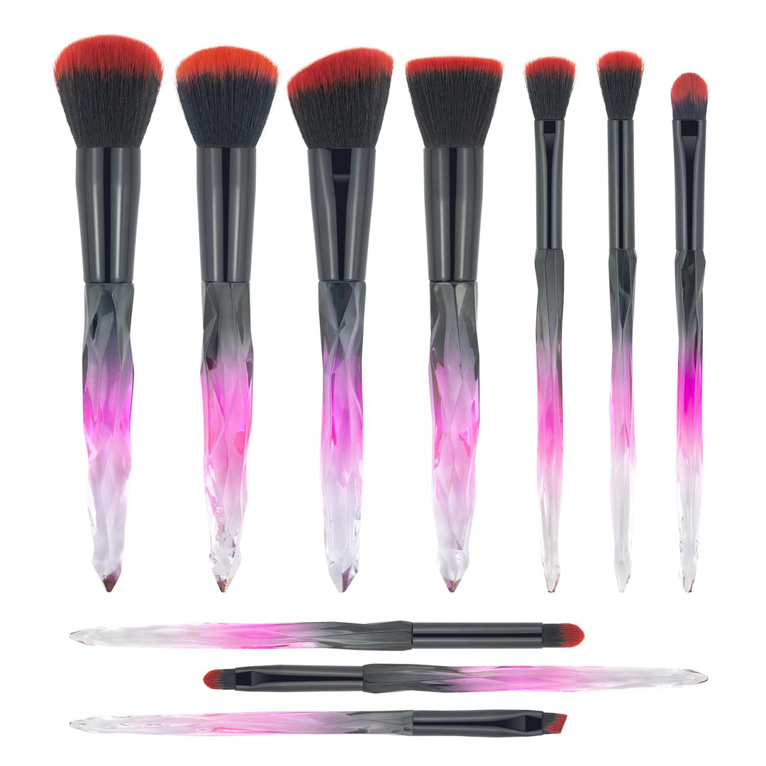 Beautiful Makeup Brushes, Make Up Brushes Set Transparent Handle For Blush Foundation Eye Shadow Kabuki Concealer Cosmetic Brush