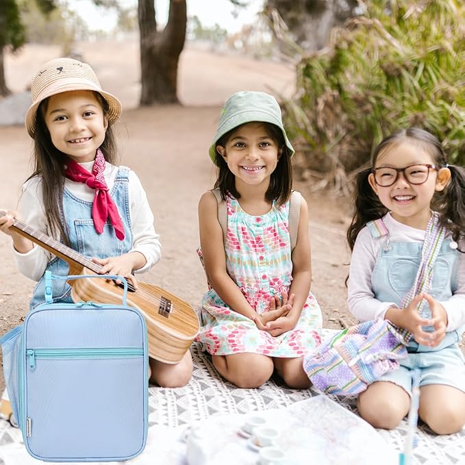 Lunch Box for Kids Boys Girls Men Women,Insulated Small Soft Cooler Lunch Bag Kit for School Work Picnic Travel - Reusable Portable lunchbox,Blue