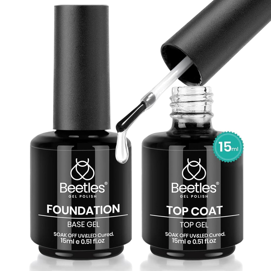Beetles 4 Pcs Base & Top Coat Gel Kit | Acid-Free Nail Primer Set for Women