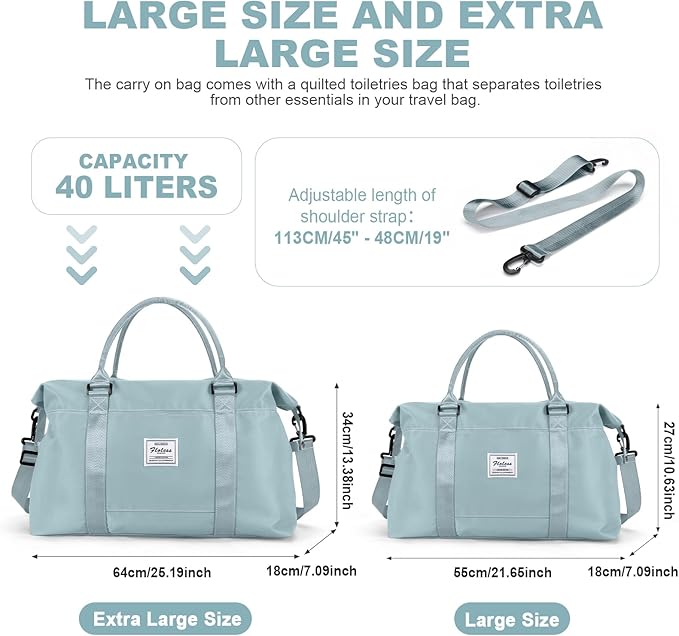 Travel Duffel Bag,Sports Tote Gym Bag,Shoulder Weekender Overnight Bag for Women