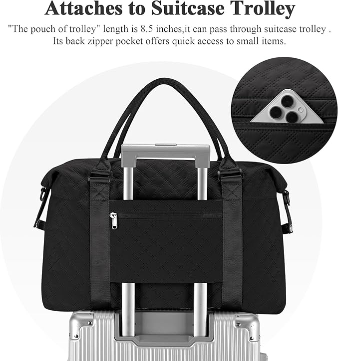 Travel Duffel Bag,Sports Tote Gym Bag,Shoulder Weekender Overnight Bag for Women