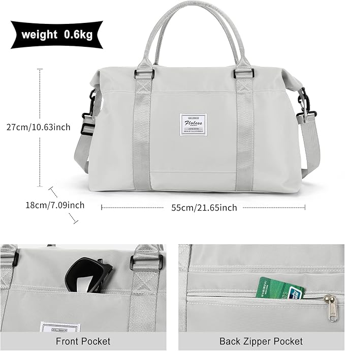 Travel Duffel Bag,Sports Tote Gym Bag,Shoulder Weekender Overnight Bag for Women