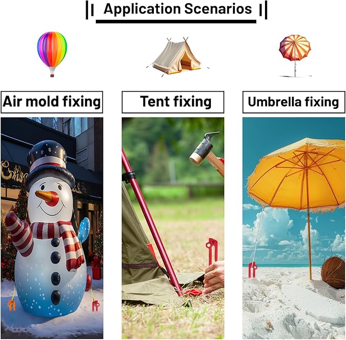 6 PCS Tent Stakes,AVOFOREST Heavy Duty Camping Stake Sturdy Novelty 8.1Inch Tent Pegs for Camping Patio, Garden, Canopies, Grassland, Outdoor