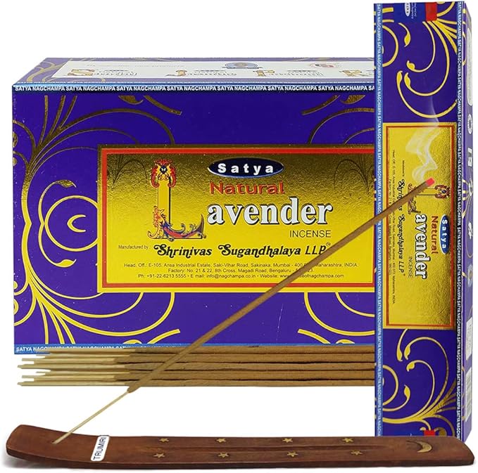 Natural Lavender Incense Sticks and Incense Stick Holder Bundle Insence Insense Satya Incense
