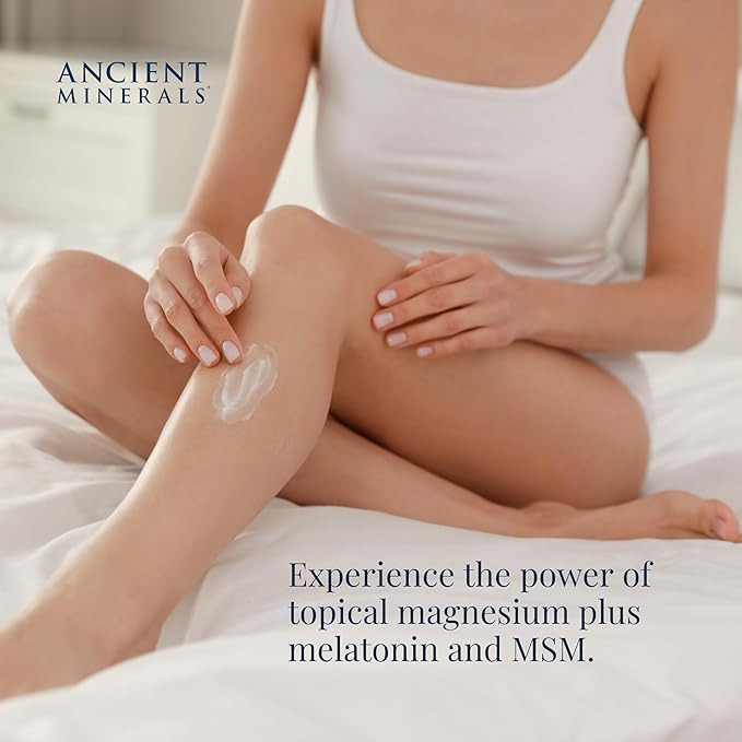 Ancient Minerals Magnesium Lotion Goodnight night cream contains melatonin with magnesium chloride and OptiMSM a topical nighttime moisturizing lotion(2.5oz)