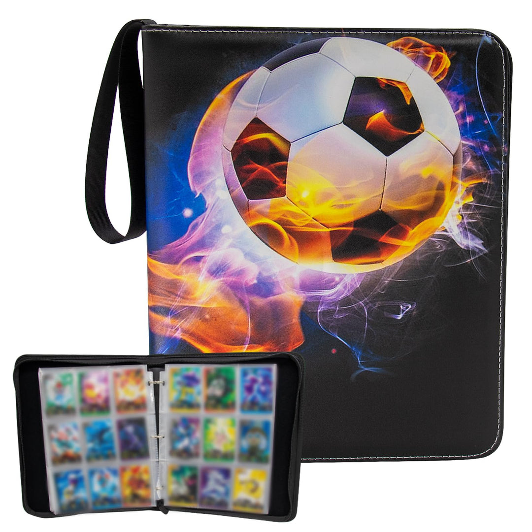 MaoKea Card Binder For Card 4-Pocket Sleeves with 440 Cards Holder,Game Collection Binder Card Holder Of Fit for TCGcard album,game card Yugioh Trading Sports Cards (9 Pocket Football 4)