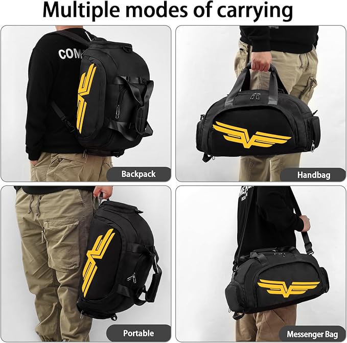 FIORETTO 30L Sports Gym Duffle Bag with Wet Pocket & Shoe Compartment, Weekender Hospital Overnight Bag for Women, Sports Holdall Backpack