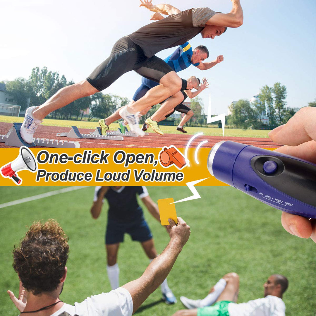 Electronic Whistle, Battery Operated Whistle Adjustable 3 Different Loud Whistle Sounds with Lanyard Handheld Electronic Whistles for Referees Volleyball Coaches Teacher, Soccer Sports Whistle-Blue