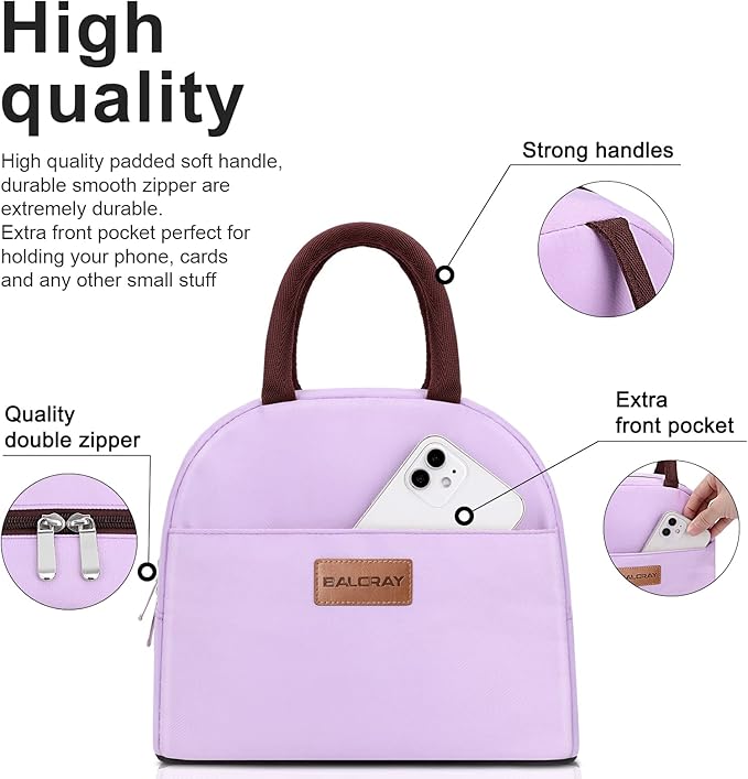 BALORAY Lunch Bag for Women Men Insulated Lunch Box for Adult Reusable Lunch Tote Bag for Work, Picnic or Travel