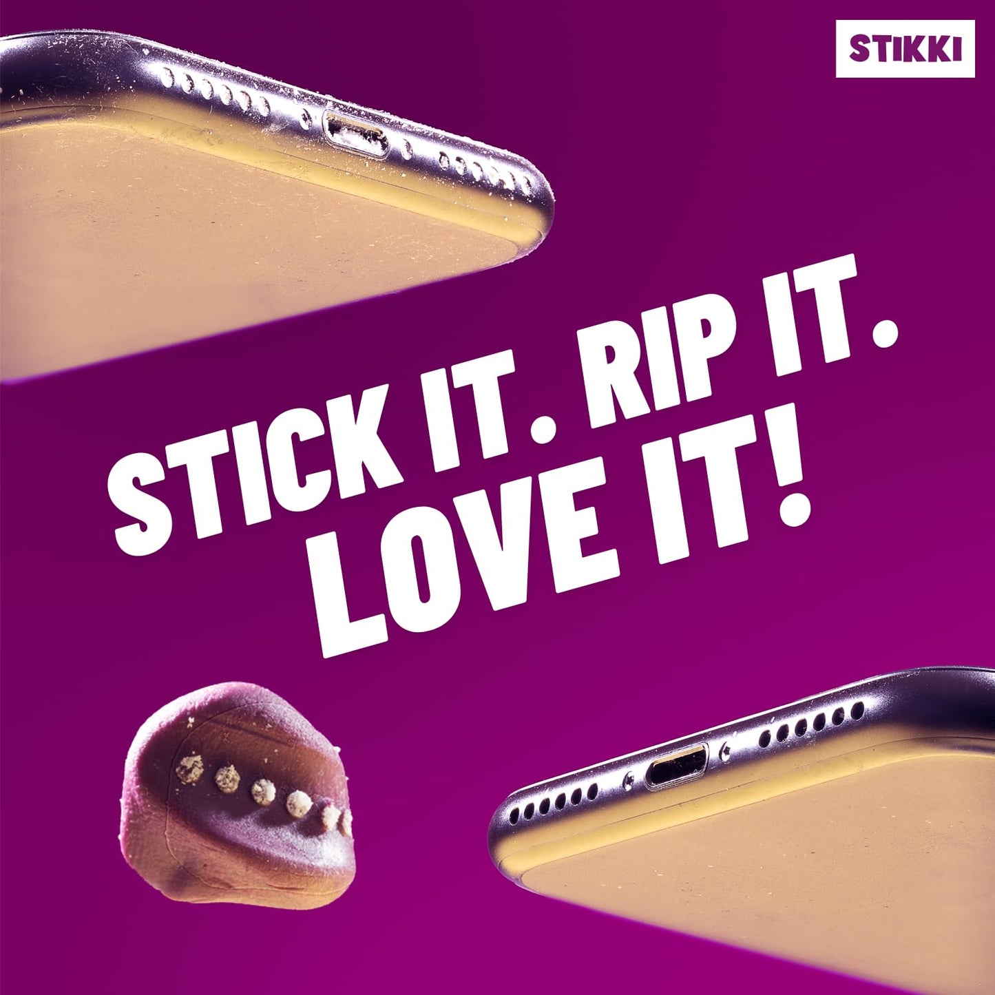 STIKKI® Cleaning Putty for Phones & Earphones – Pro Cleaning Kit for Hard-to-Reach Areas | Brushes & Charging Port Tool for USB-C & Lightning (e.g. iPhone) included | Ideal for Airpods & More