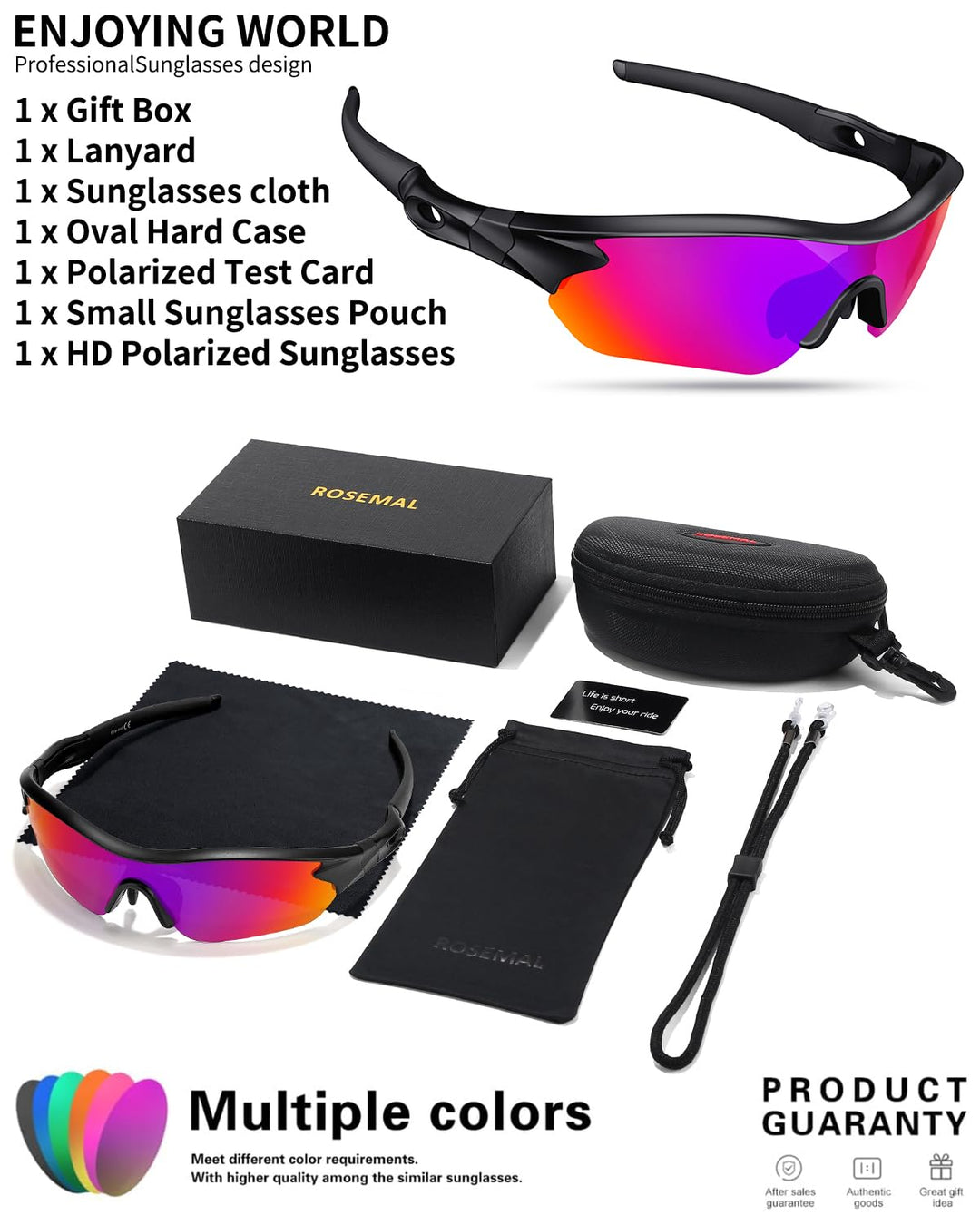 Polarized Sports Sunglasses for Men Women Youth Baseball Running Fishing Tennis Golf Cycling Driving Motor TAC UV400 TR90