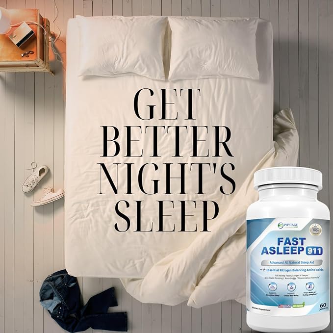 Fast Asleep 911 - Natural Sleep Aid with Melatonin, and Goji Berries for Deep Restful Sleep - 60 Capsules