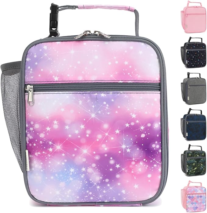 Lunch Box for Kids Boys Girls Men Women, Insulated Small Soft Cooler Lunch Bag Kit for School Work Picnic Travel - Reusable Portable lunchbox,Galaxy