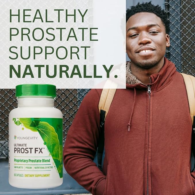 Youngevity Ultimate Prost Fx™ - Saw Palmetto + 9 Herb Blend for Men's Prostate Health - DHT Support - Urinary and Prostate Supplement - 60 Capsules (Pack of 1)