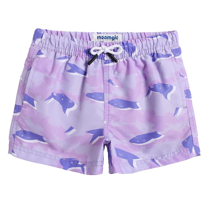 maamgic Boys Swim Trunks Toddler Swim Shorts Little Boys Bathing Suit Swimsuit Toddler Boy Swimwear Purple Shark 2T,Purple Shark,2 T