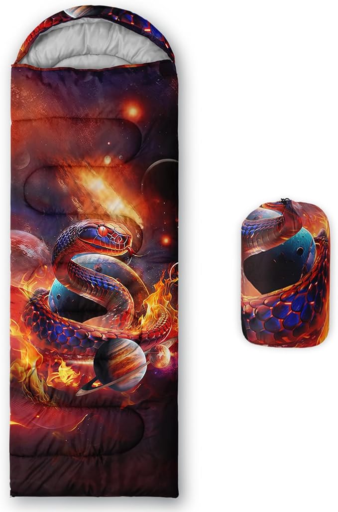 AILONEN Boys Sports Camping Sleeping Bags,Lightweight & Waterproof,3 Season Warm & Cool Weather,Black Player Basketball Sleeping Bags for Kids Adults,Travelling,Outdoors