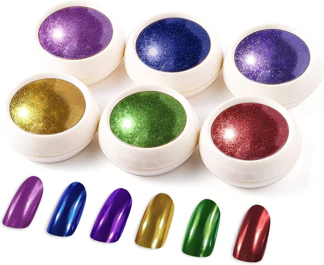 Bishengyf Red Chrome Nail Powder - Christmas Chrome Nail Powder Shiny Glitter Green Chrome Powder With Magic Mirror Effect For N