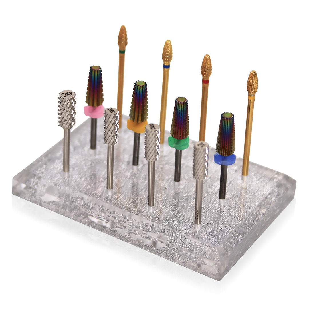 Pana Nail Drill Bit Holder Clear Acrylic Stand Display Organizer Tools For Manicure Artificial Nails Home Use Or Nail Salon - 12