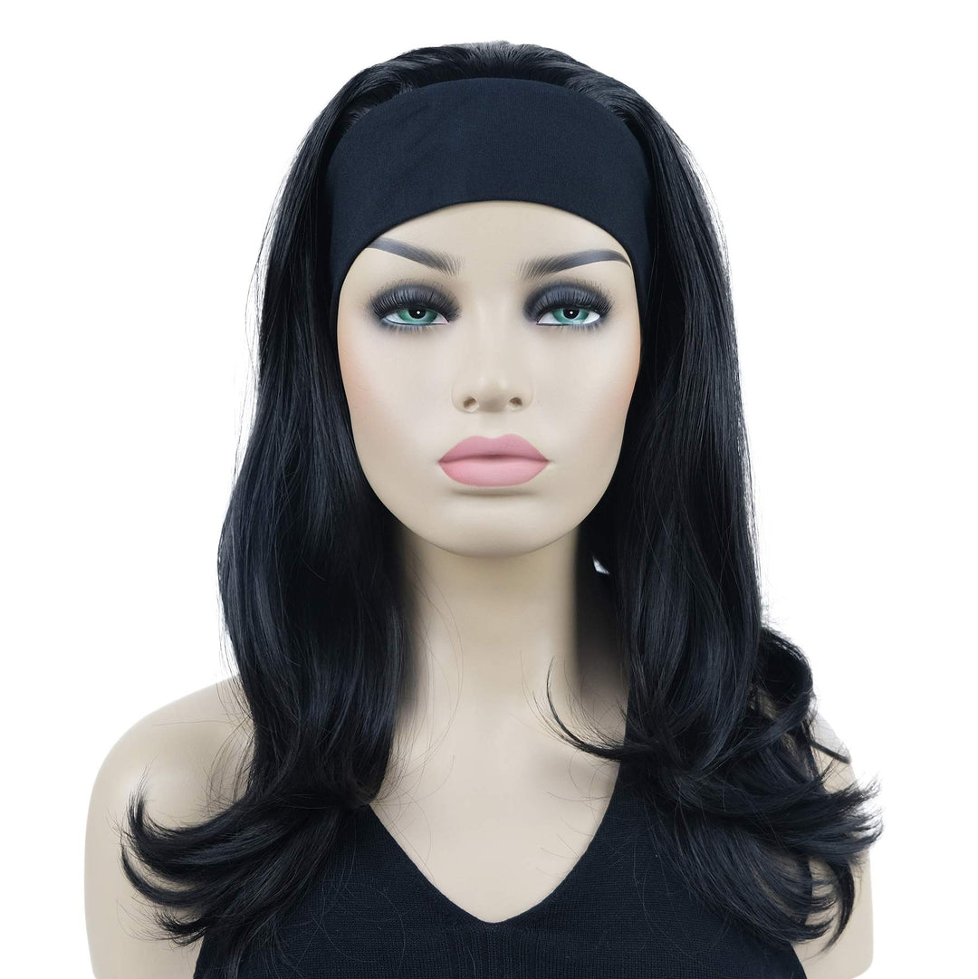 Lydell Long Straight Wave Headband Synthetic Wigs (Natural Black)