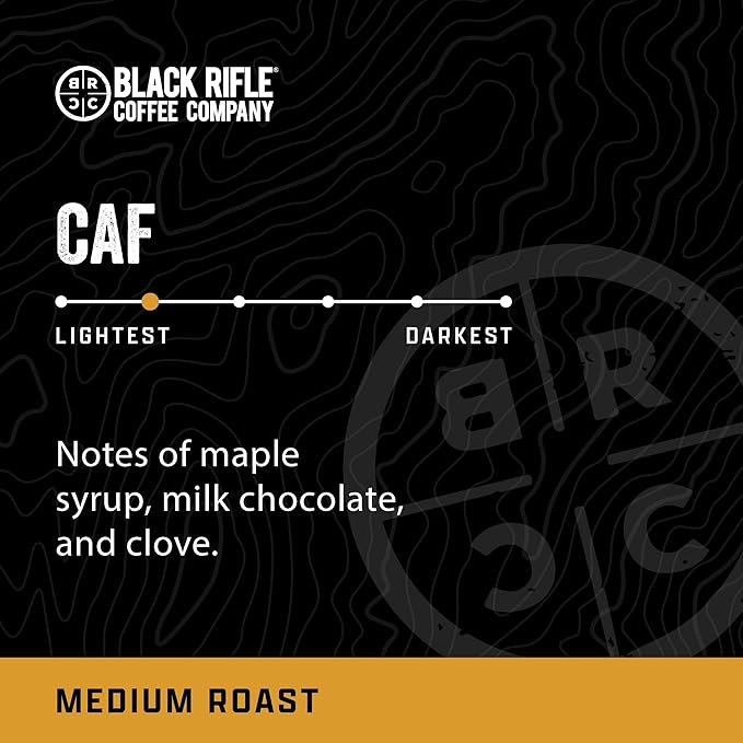 Black Rifle Coffee Company CAF, Medium Roast Coffee Pods with 2X the Caffeine, 32 Single Serve Coffee Pods