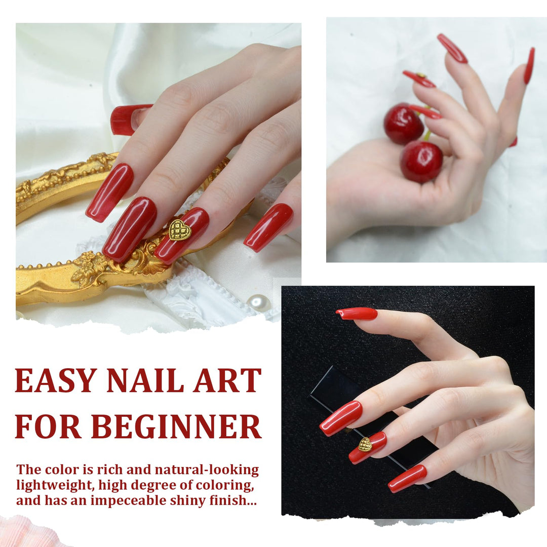 eodci 28g Dip Powder - Dark Red Color Nail Dipping Powder French Powder Pro Collection System Nail Art Starter Manicure Salon Home DIY for Girls Women Long-Lasting