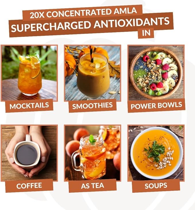 Amla Powder, Green Tea Superfood Supplement with Pumpkin Spice & Hibiscus & Elderberry, Organic, Vegan, 30 Servings