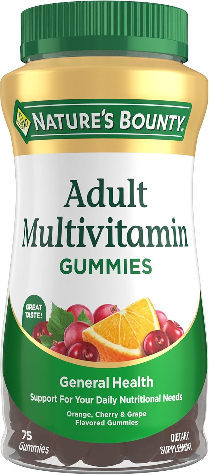 Nature's Bounty Adult Multivitamin, Vitamin Supplement, Daily Nutritional Needs, Fruit Flavor, 75 Count