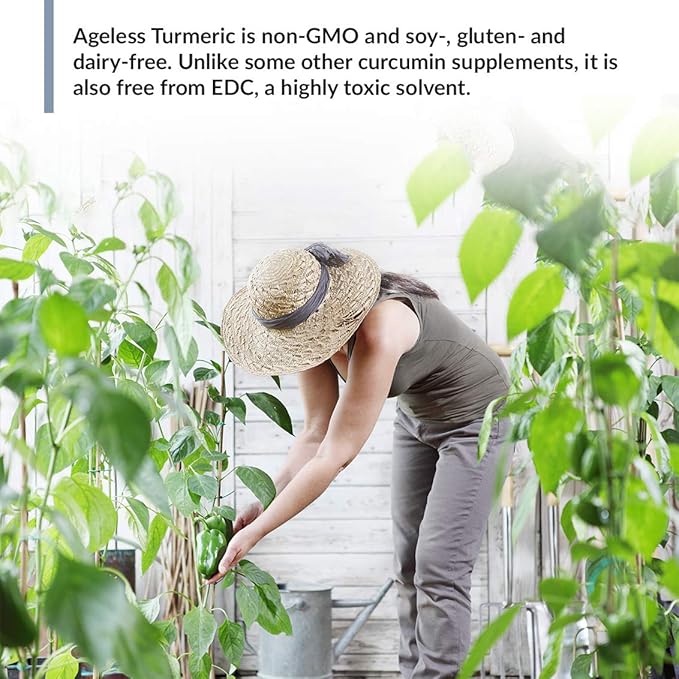 BioTrust Ageless Turmeric Supplement - CurcuWIN Turmeric Curcumin with Ginger Extract - 46x More Bioavailable, High Absorption, Long Lasting - Antioxidant Support (60 Capsules)