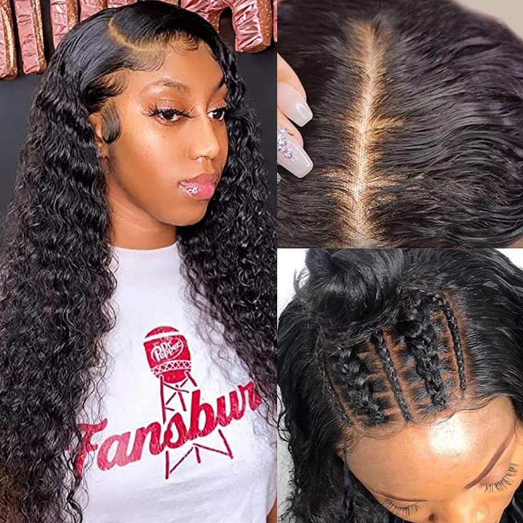 Deep Wave Lace Front Wigs 13X4 Hd Transparent Lace Frontal Wig Human Hair Pre Plucked With Baby Hair Wet And Wavy Wigs 100% Unpr