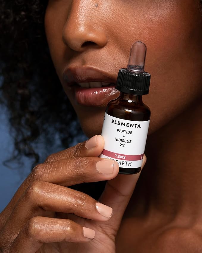 Bioearth Elementa, TENS Concentrated Face Serum with Hibiscus Seed Peptides 2%, Anti-Ageing and Elasticising Effect, Made in Italy, Vegan, AIAB Certification - 15ml Pack