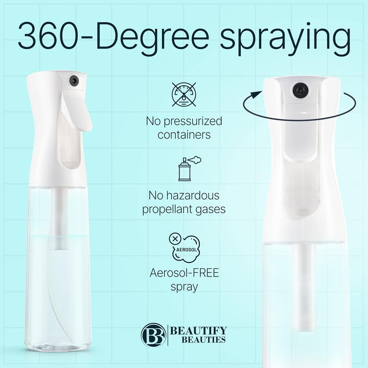 Continuous Mister Spray Bottle | 18.6oz Clear Hair & Plant Care