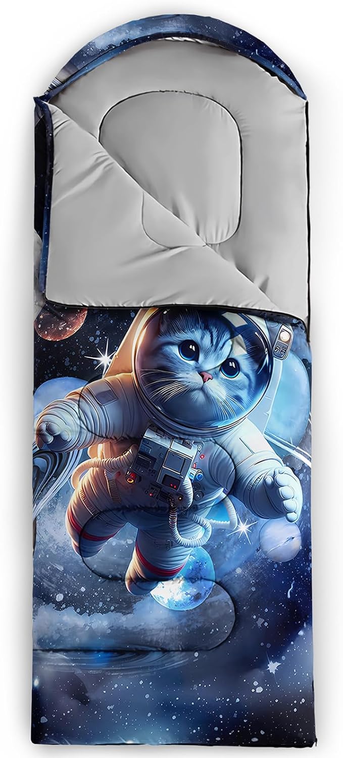 AILONEN Boys Sports Camping Sleeping Bags,Lightweight & Waterproof,3 Season Warm & Cool Weather,Black Player Basketball Sleeping Bags for Kids Adults,Travelling,Outdoors