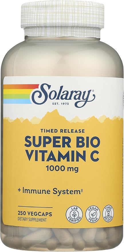 Solaray, Tstr Super Bio C - Buffered, 250 Count