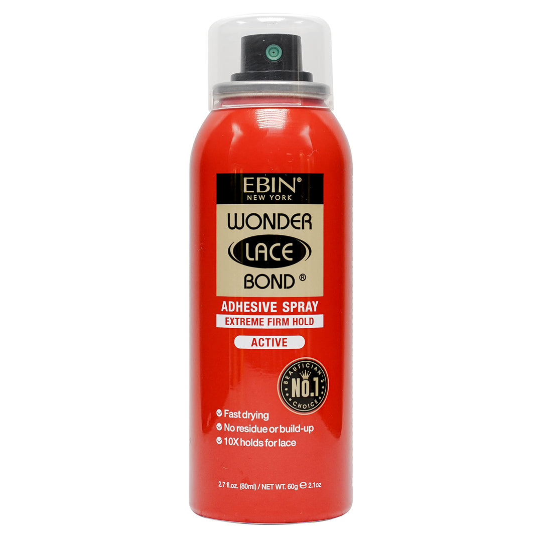 EBIN NEW YORK Wonder Lace Bond Adhesive Spray - Extreme Firm Hold 2.7oz/ 80ml| Active Use, Fast Drying, No Residue, No Build-up, All-day Powerful Hold, Easy Daily Wig Install