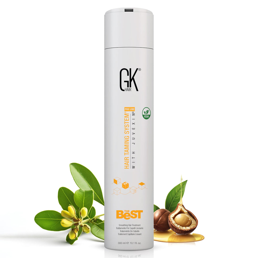 GK HAIR The Best Smoothing Keratin Treatment Professional Brazilian Blowout Complex for Silky Smooth & Frizz-Free Hair Temporary Straightening Long Lasting Shine -10.1 Fl Oz