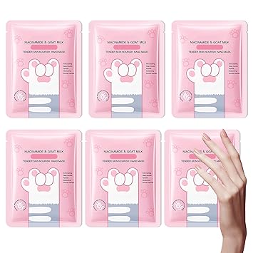 Hands Mask Moisturizing Gloves, 6PCS Hydrating Hand Peel Masks Exfoliating Gloves for Dry, Cracked, Rough, Aging Hands, Lightweight Soft Moisturizer Gift Set Women Men (B)