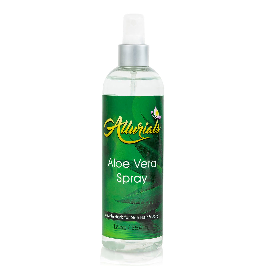Allurials 100% Pure & Organic Aloe Vera Spray, Clinically Tested & Dermatologist Approved, Hydrates & Heals Dry & Damaged Skin &