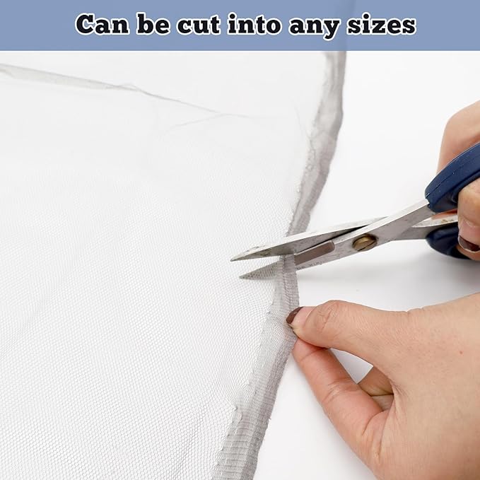 Mosquito Netting 39x10Ft Garden Mesh Netting, Fly Bird Net Barrier Hunting Blind Plant Protecting Net, 3x12m Gray