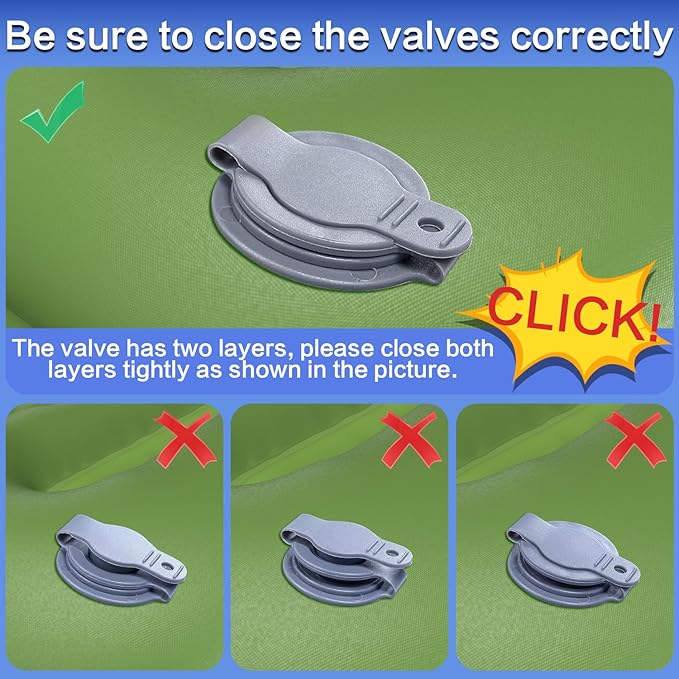 5-Inch Thick Double Sleeping Pad for Camping - Self-Inflating 2 Person Camping Mattress with Built-in Foot Pump, Insulated Inflatable Camping Mat for Backpacking, Hiking, Tents & Winter